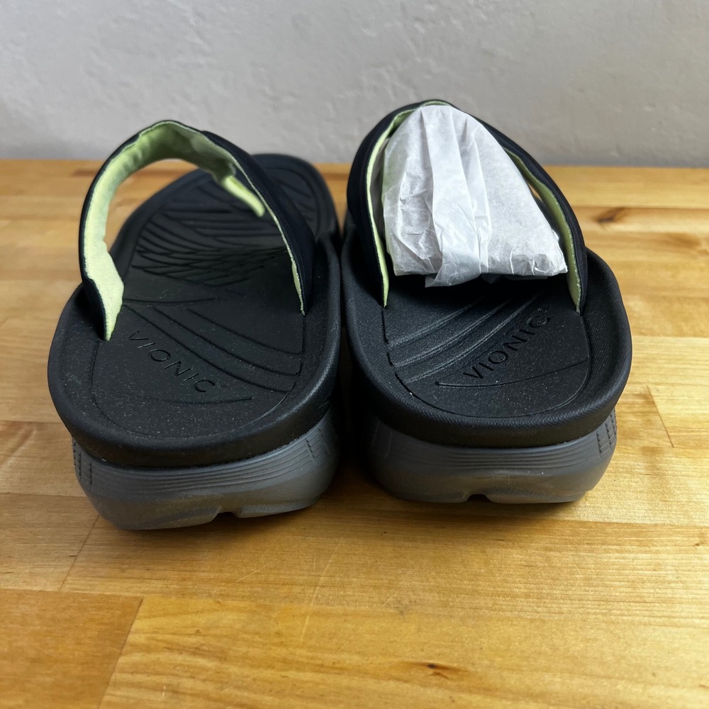 Vionic Sandals Renew Black Wedge Flip Flop Women'… - image 5